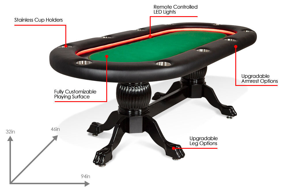 BBO Elite Alpha LED Poker Table detail 3