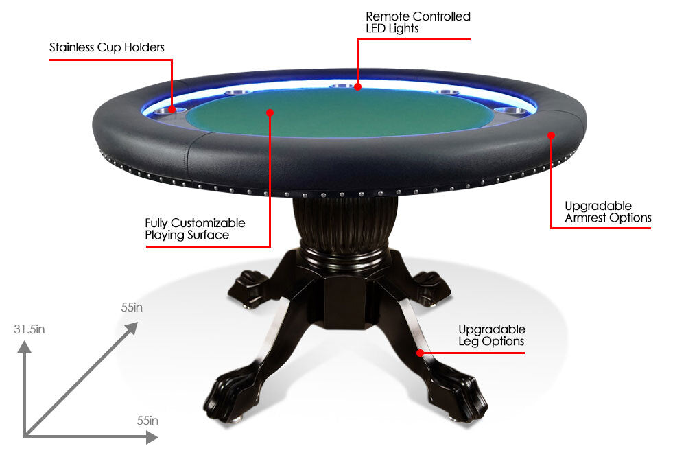 BBO Ginza Poker Table - Black detail 3